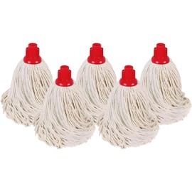 STL Cotton Mop Head Replacements - Pack of 5/10 - Plastic (Red) - Available in Sizes PY 14/16/18/20 (10, PY 18)