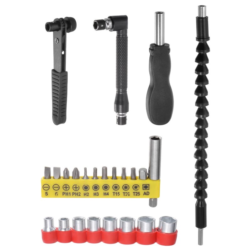 TOP-VIGOR 24Pcs Flexible Drill Bit Extension Kits, Screwdriver Bit Set,