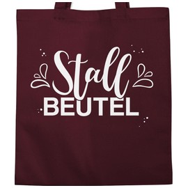 Shirtracer - Cotton Bag - Horses - Bags - Stable Bag Lettering, 4 Bordeaux red