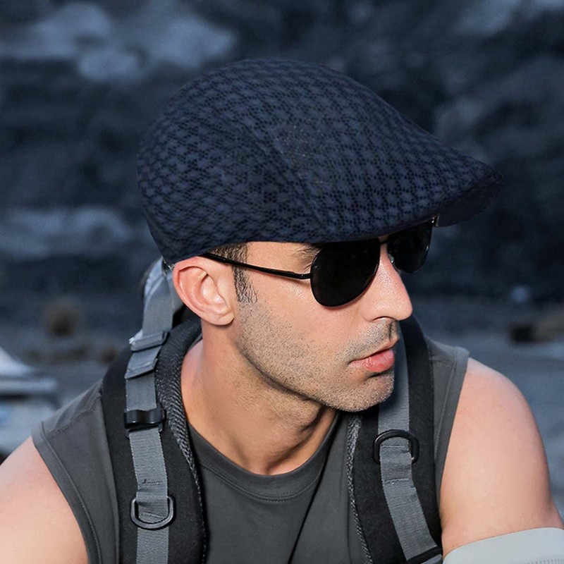 Rayson Flat Cap Breathable Summer Mesh Golfer Hat Newsboy Hats