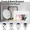 izuzta Clear PVC Flat Pouch PU Makeup Bag Clear Zipper