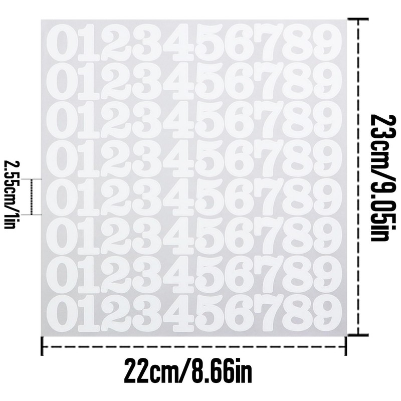 5 Sheets 1 Inch White Number Stickers for Marking, Classifying,