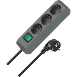 Brennenstuhl Eco-Line 3-Way Power Strip With Child Safety Device, Switch and 1.5 m Cable
