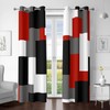 Tyrot Red Black Grey Blackout Curtains for Bedroom Living Room