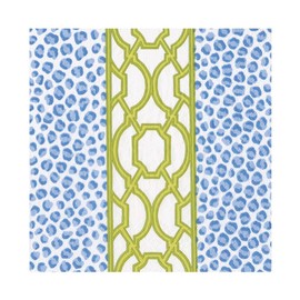 Caspari Knots And Spots Blue & Green Luncheon Napkins - 20 Luncheon Napkins per Pack, 2 PACKS