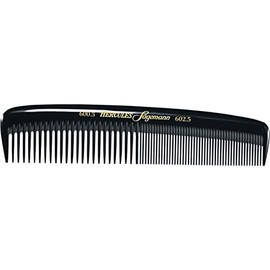 Hercules Sägemann 600-602 Professional Men's Comb Natural Rubber Hair Comb with 2 Tooth Coarse + Fine 5 Inches