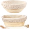 EazyBreezy 2 Pcs Bread Proofing Basket Banneton Proofing Baskets Rattan
