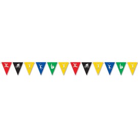 Beistle Summer Sports Pennant Banner, 11" x 12', Multicolor