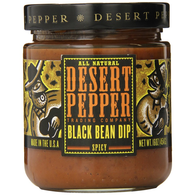 Desert Pepper Spicy Black Bean Dip with Black Beans, Jalapeno
