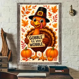 BlissYard Thanksgiving Window Banner Turkey Pilgrim Hat Autumn Harvest Background Polyester 31x47 Inch Window Cover Window Banner Window Decor Window Decoration Holiday Feast Party