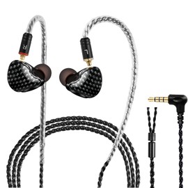 Monitores intraurales, [Nueva versión actualizada] Auriculares con cable, auriculares duales con cables desmontables MMCX, aislamiento de ruido, auriculares estéreo HiFi (colores mezclados)