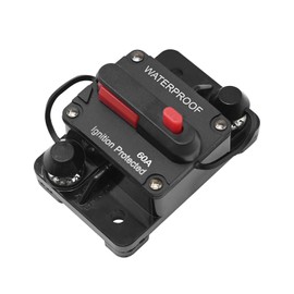 EATAKWARD Black 60 Amp Circuit Breakers with Manual Reset, 12V-48V DC Surface-Mount Circuit Breaker, Waterproof Car Protection Stereo Switch for Auto Car Audio System Protection