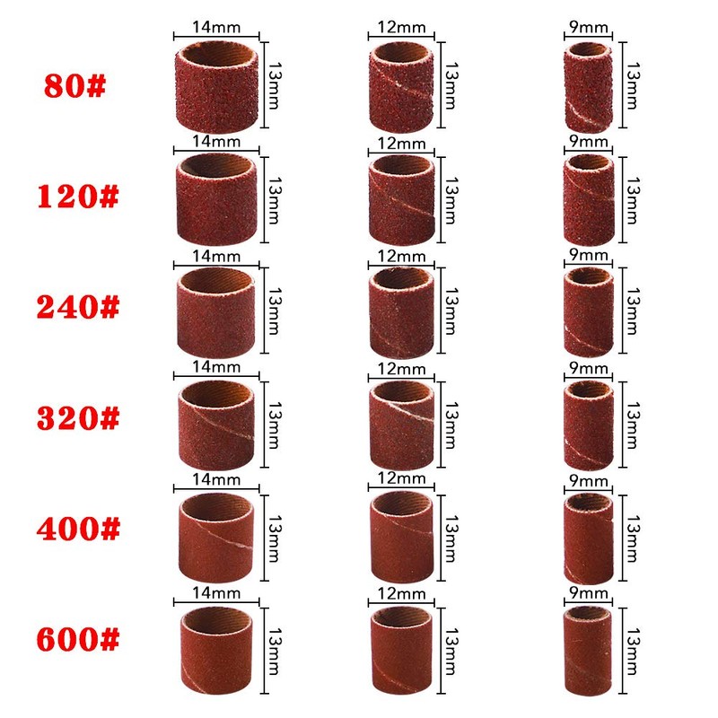 Coceca 458pcs Sanding Drums Kit with 432 Sanding Sleeves (80/120/240/320/400/600