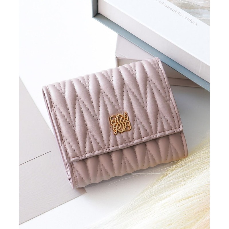 Alto Rose Trifold Wallet, Compact, Cute, Mini Wallet, Women's, Quilted,
