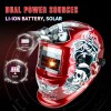 TRQWH Flaming Skull Welding Helmet with Auto Darkening and Adjustable