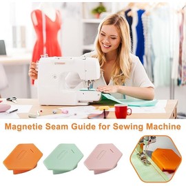 Magnetic Seam Guide Magnetic Seam Sewing Guide Multifunctional Hemmer Magnetic Seam Guide with Scale Removable Polygonal Magnetic Sewing Seam Guide