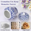 SOITIS Small Urns for Human Ashes, 5.12 Inches Qinghua Porcelain