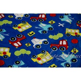 Elegant Home Kids Soft & Warm Sherpa Baby Toddler Boy Sherpa Blanket Multicolor Cars Trucks Buses Printed Borrego Stroller or Toddler Bed Blanket Plush Throw 40X50 # Cars