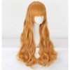 Peluca de cosplay de anime, larga, rizada, ondulada, de color