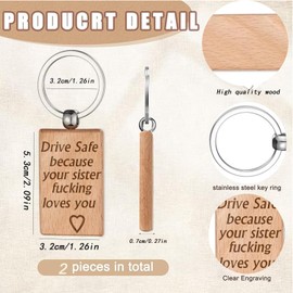 TIMBERDECOR Drive Safe Because Your Sister Loves You Keychain for Brother Sister Best friend Keychain Gifts