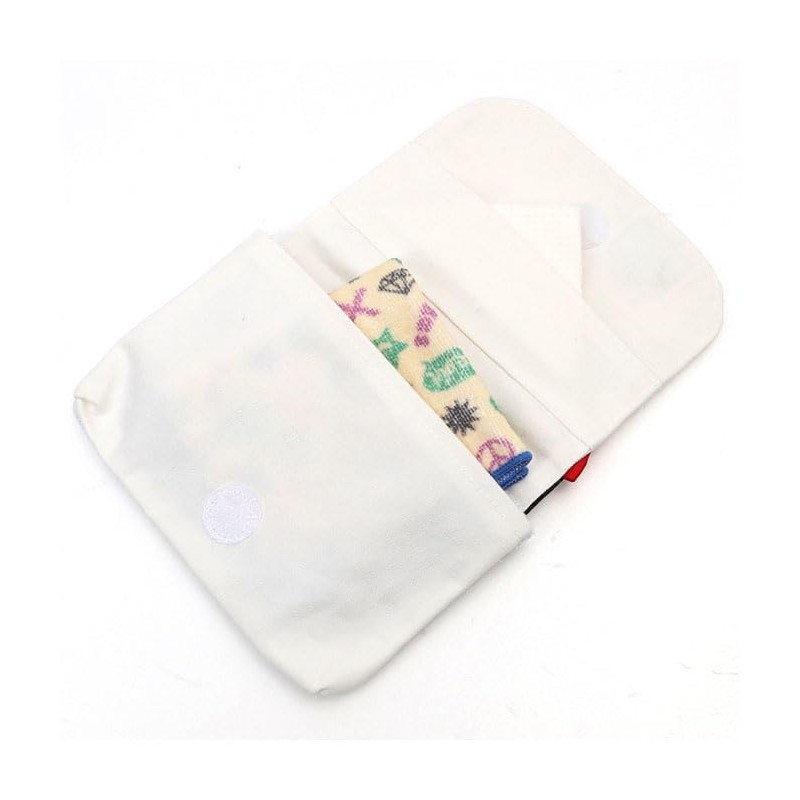 Twin Canvas Panda Clip Pocket B 15x12cm