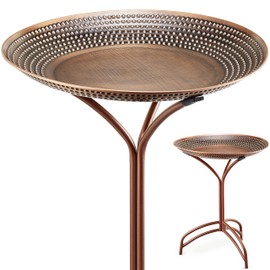 Good Directions 20" Diameter Tranquility Birdbath, Pure Copper Basin, Bronze Finish, Durable Aluminum Base, Bird Bath