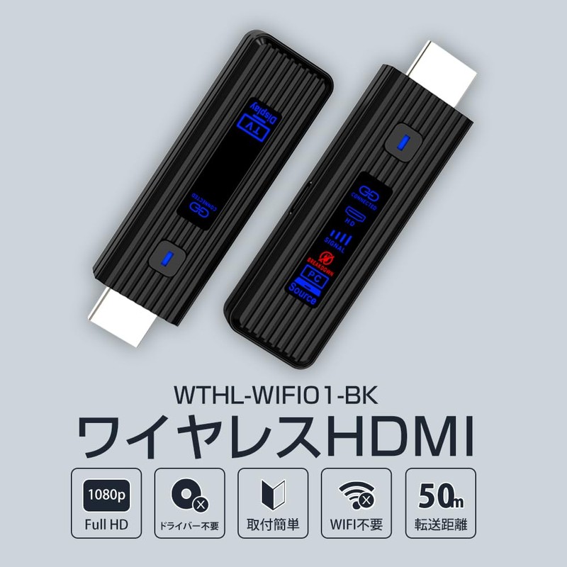 WINTEN WTHL-WIFI01-BK 6279 Wireless HDMI Transmitter and Receiver Set, Certified