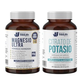 Pack Magnesio Ultra + Citrato de Potasio Nutrientes Vidalabs México Función Muscular y Balance de Electrolitos