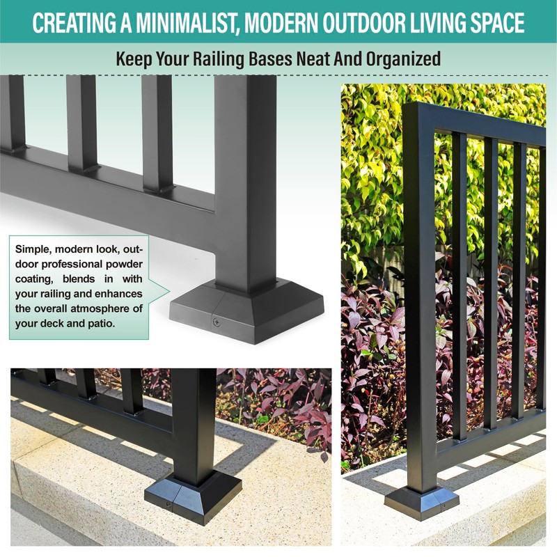 AJOVW 2Pcs 2" (2" Post/4.5" Base) Aluminum Post Base Cover,