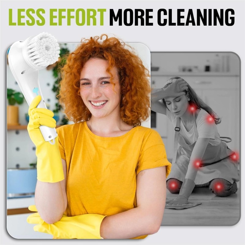 N/A Electric Spin Scrubber, Cordless Shower Scrubber with Rechargable Battery