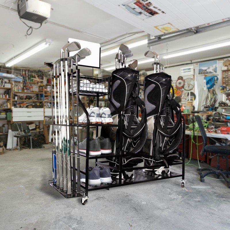 North South Store Golf Bag Storage Garage Organizer
