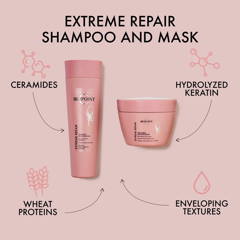 Biopoint Extreme Repair Shampoo for Reconstruction with Keratin, Strengthening and