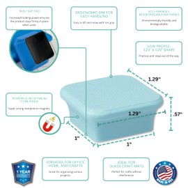 Glassboard Studio MiniBar Magnet - Strong Neodymium Rare Earth Magnets for Fridge, Whiteboard, Locker & Magnetic Glassboards - Ideal for Crafting & Office Use - Strong Fridge Magnets (Ice Blue, 4)
