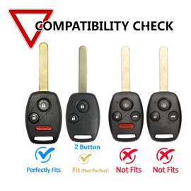 2PCS Silicone Key Fob Cover 3 Buttons Compatible with Honda Accord Odyssey Civic Pilot Fit CR-V Ridgeline Jazz FRV Insight CR-Z S2000 Stream Crosstour HRV with Remote Control Key Shells Case Protector