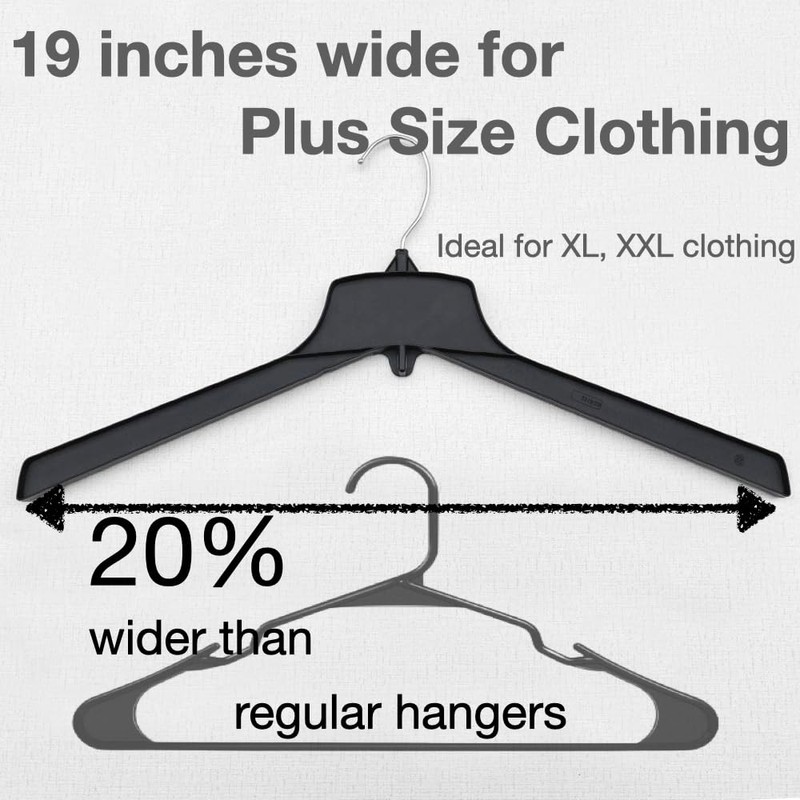 Urby Extra Wide Hangers for Plus Size Clothes, Ganchos para