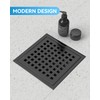 Matte Black Shower Drain 6 Inch with Flange CUPC Certified-