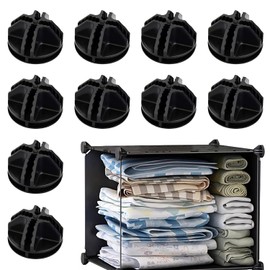 Wire Collector Cube Connector Cube Organizer Connector Wire Connector Buckle Cube Connector Organizer Dedicated Wire Grid for Storage Shelves 10pcs (Black)