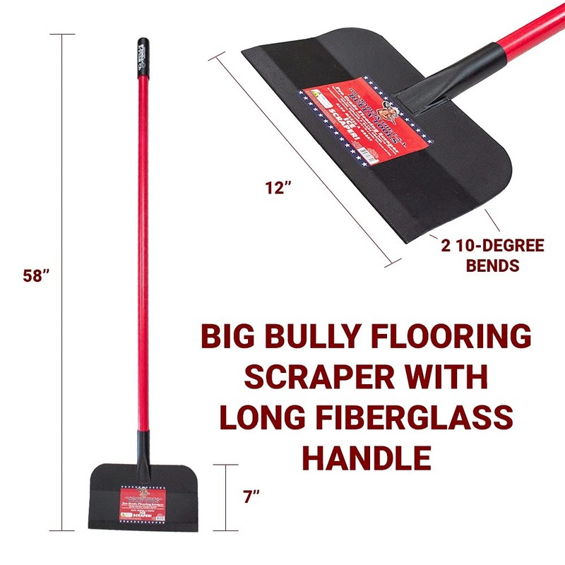 BULLY TOOLS Big Bully Floor Scraper Long Handle - Heavy