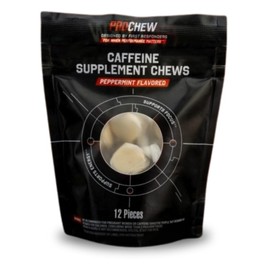 PROCHEW Caffeine Infused Taffy & Energy Supplement for Adults [Pack of 12] Chewable Protein with 125mg Caffeine, Peppermint Flavor