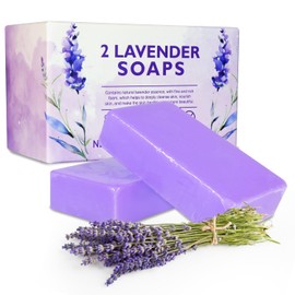 Princess Belle Lavender Bar Soap, Exfoliating and Moisturizing Bar Soap for Dirt, Natural Soap Bar for Face and Body, Suitable for All Types Skin, 2 Pack