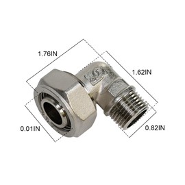 90 Degree Elbow Fitting 3/4 Tubing x 1/2" Male NPT Compressed Air Tubing Replacement For Maxline M8086