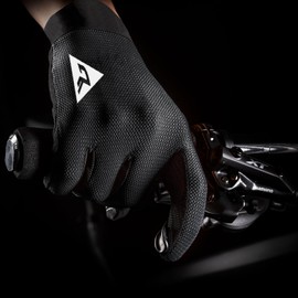 Roaming Cycling Gloves Bike Gloves for Men/Women-[3D Air Lightweight] MTB Gloves (Black, M (Around a Palm: 8"))