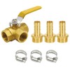 BesNPT 3 Way (T-Port) Brass 3/4" Hose Barb Forged Ball