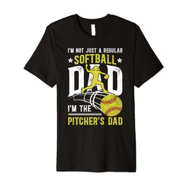 Mens I'm The Softball Pitcher Dad of A Softball Pitcher Father Premium T-Shirt