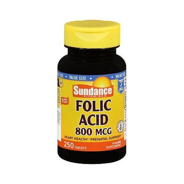 Sundance Folic Acid Tablets 250 Tabs 800 mcg