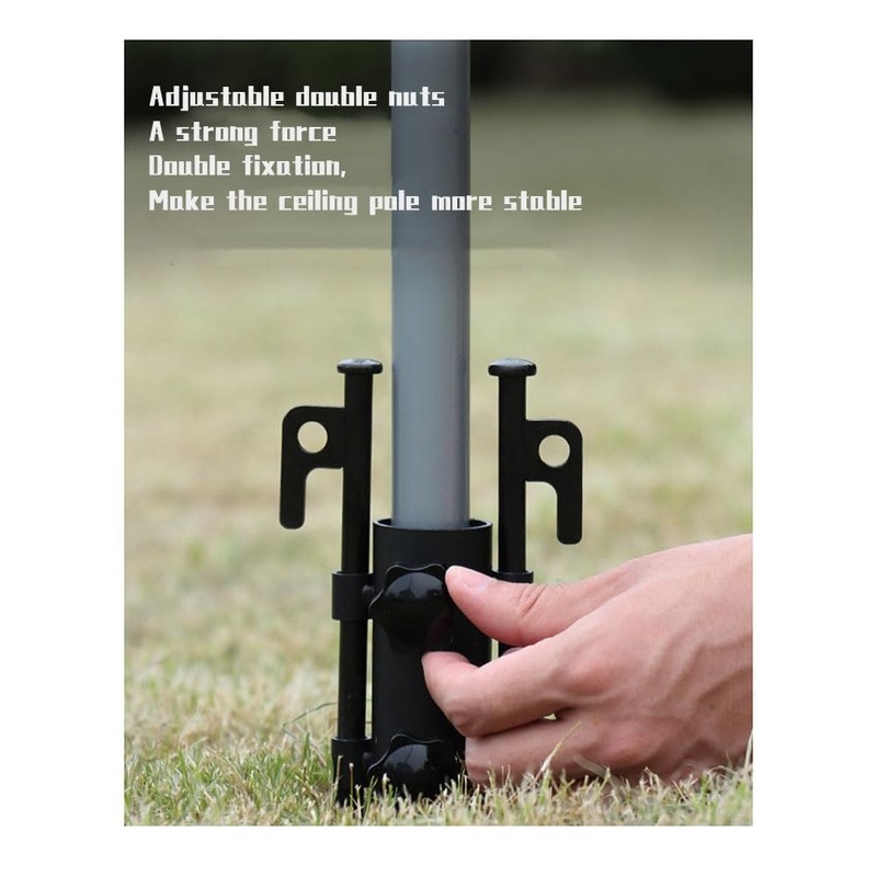 Geieold 2 x Awning Pole Fixing Tube Ground Bracket Windproof