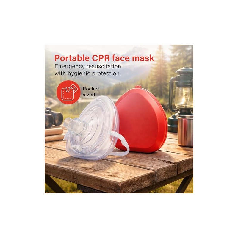 Portable CPR Face Mask – Pocket-Sized, Latex-Free, Skin-Friendly with One-Way