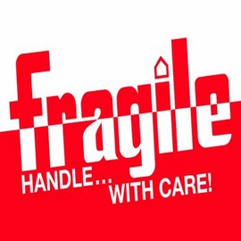 Tape Logic Aviditi Tape Logic 2" x 3","Fragile Handle with Care" Red/White Warning Sticker, for Shipping, Handling, Packing, and Moving (1 Roll of 500 Labels)