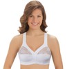 Collections Etc Women's Underwire-Free Comfortable Cotton Bra White 44D