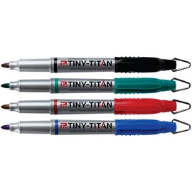 Mini Markers - Permanent Markers For Nurses Badge, Mini Key Chain Hook, Badge Marker, Golf Ball Makers, Bullet Tip, Fine Point - Red, Black, Green, Blue - 4 Color Pack